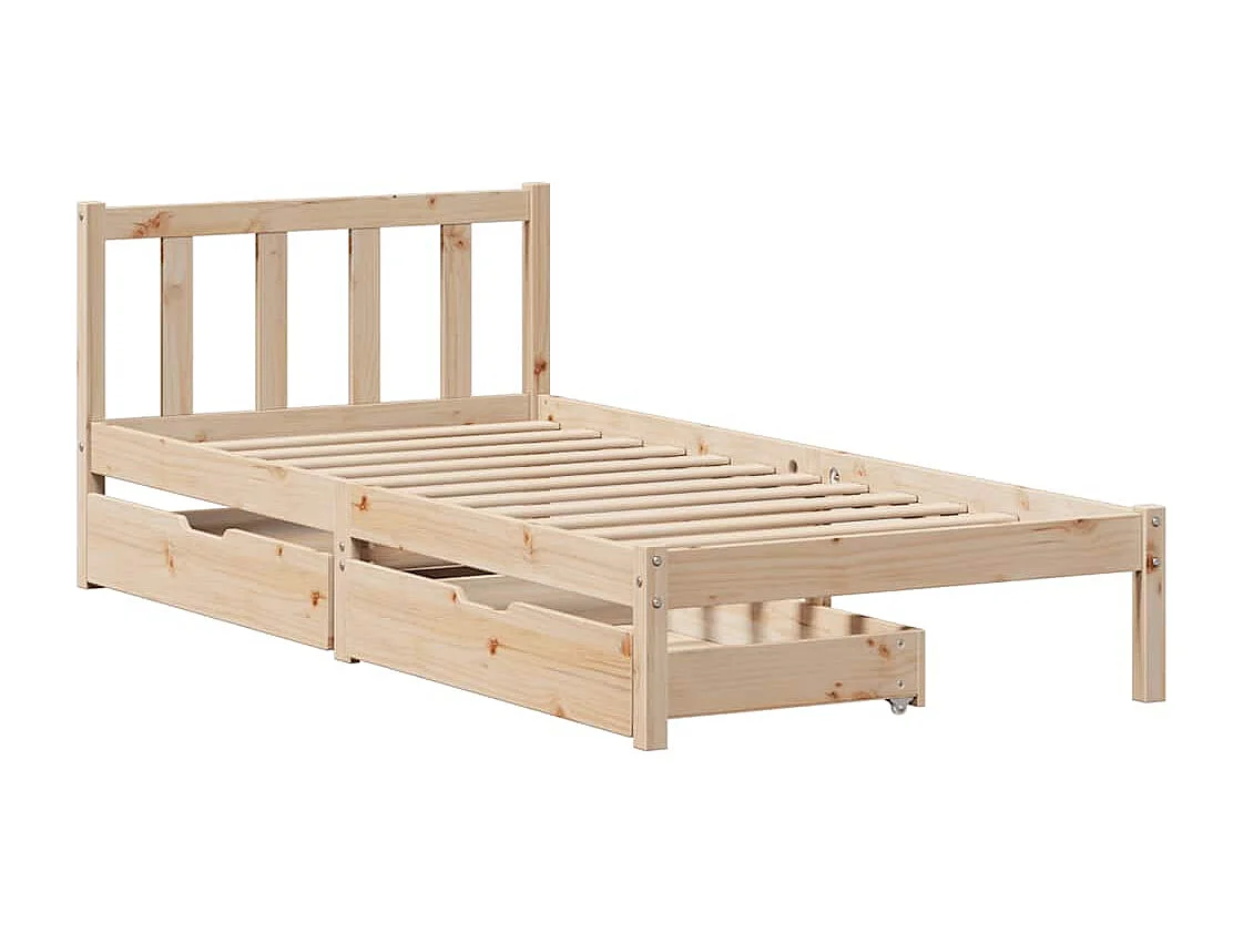 Lit simple | Lit adulte, enfant | Cadre de lit 90x200 cm bois de pin massif