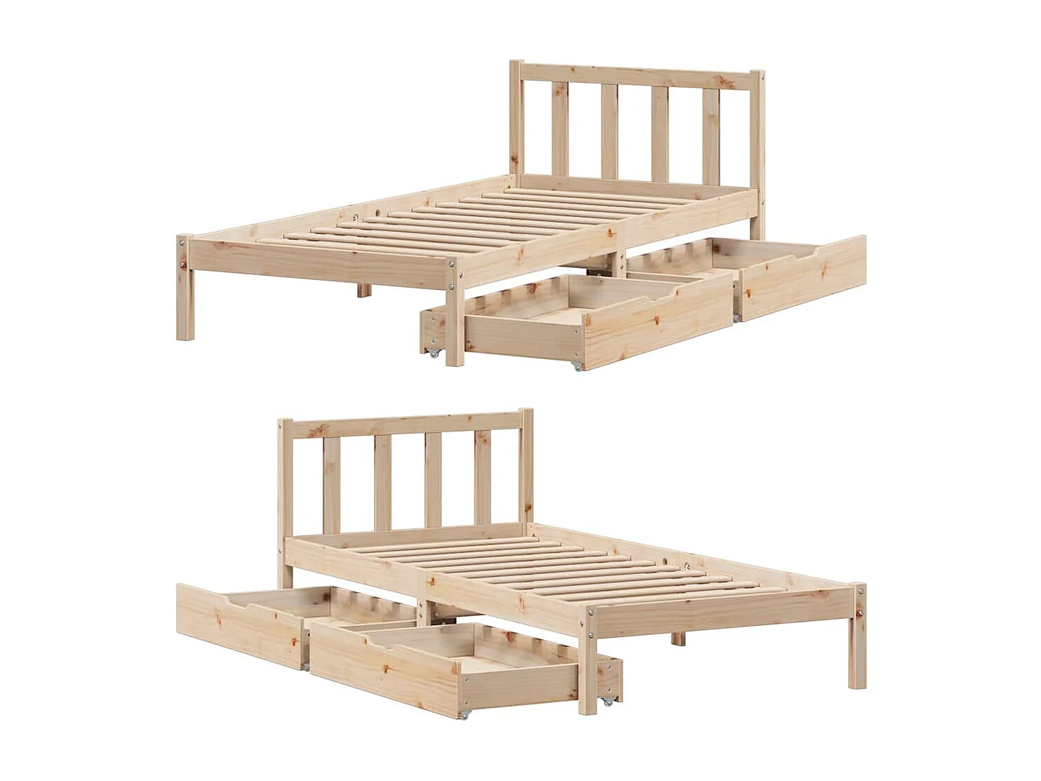 Lit simple | Lit adulte, enfant | Cadre de lit 90x200 cm bois de pin massif