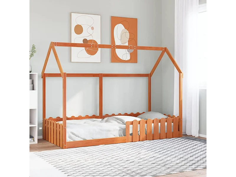 Lit simple | Lit enfant | Cadre de lit d'enfants forme de maison 90x190 cm