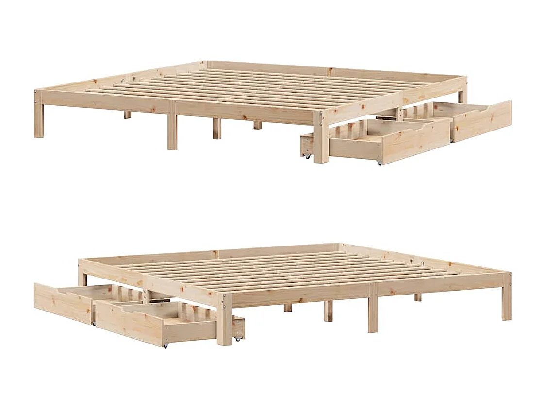 Lit double | Lit adulte | Cadre de lit avec tiroirs 180x200 cm