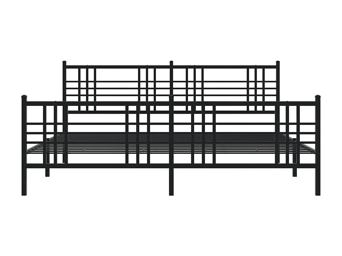 Lit double | Lit adulte | Cadre de lit métal avec pied de lit noir 183x213cm