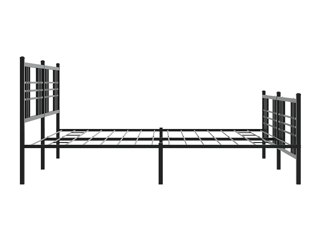 Lit double | Lit adulte | Cadre de lit métal avec pied de lit noir 183x213cm