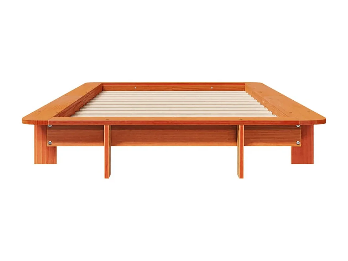 Lit simple | Lit adulte, enfant | Cadre de lit cire marron 75x190 cm bois pin massif