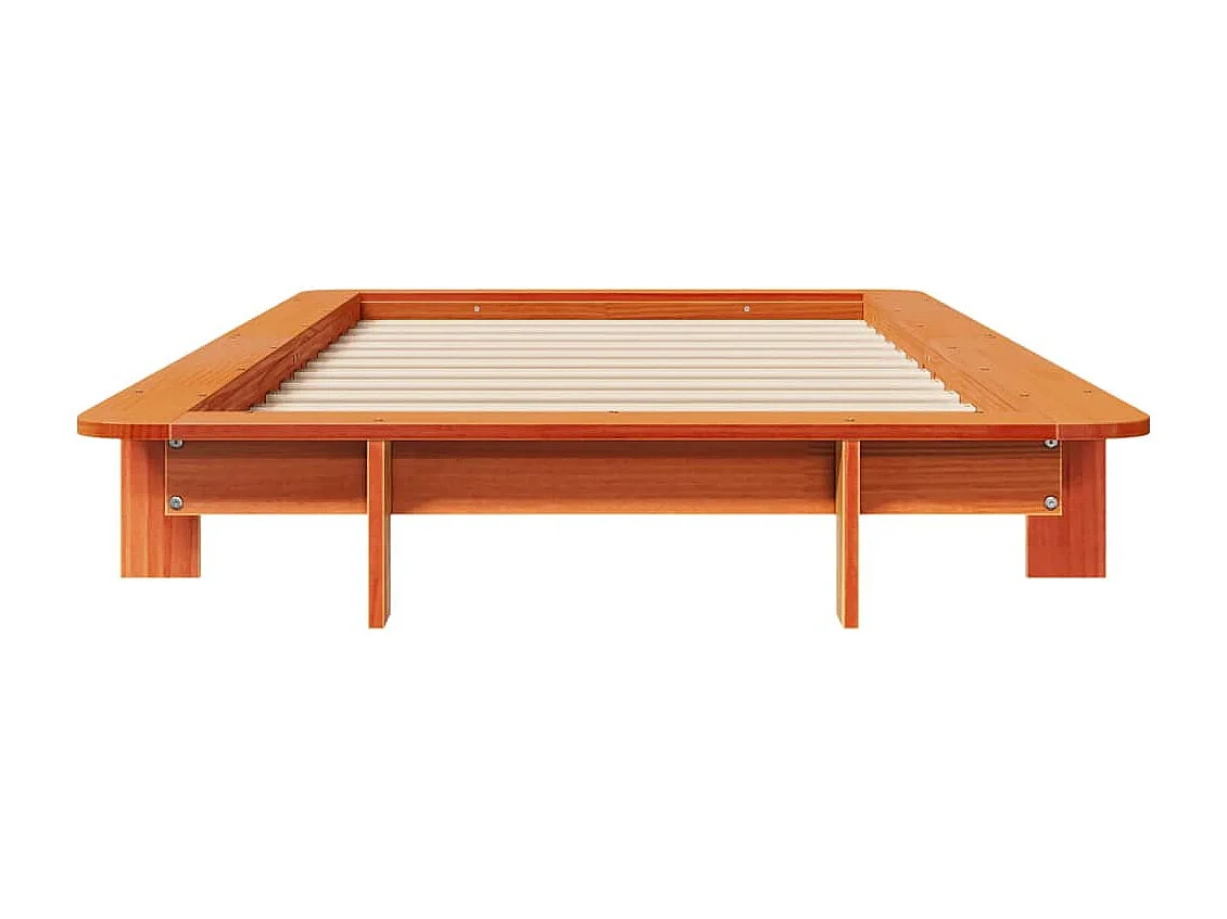 Lit simple | Lit adulte, enfant | Cadre de lit cire marron 75x190 cm bois pin massif