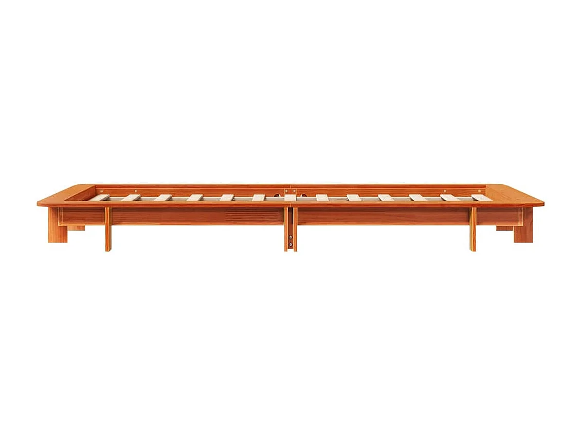 Lit simple | Lit adulte, enfant | Cadre de lit cire marron 75x190 cm bois pin massif
