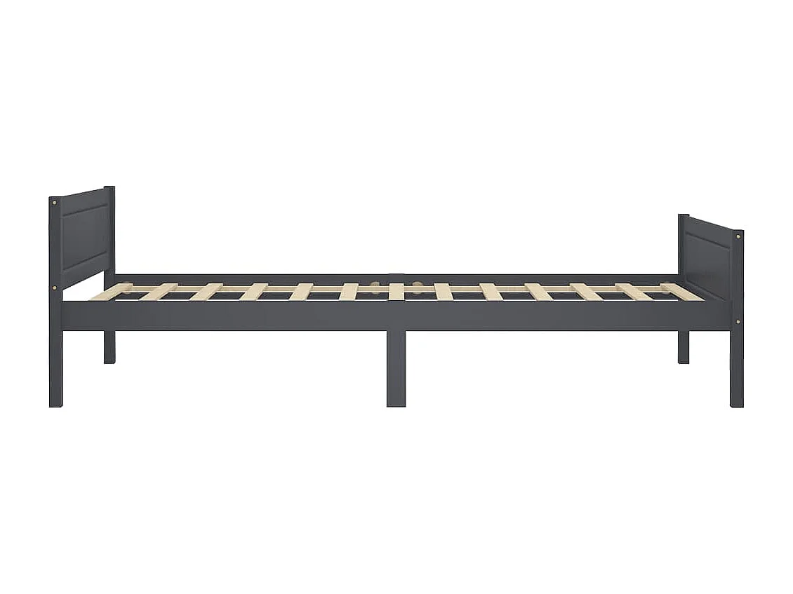 Lit simple | Lit adulte, enfant | Cadre de lit bois massif de pin gris 100x200 cm