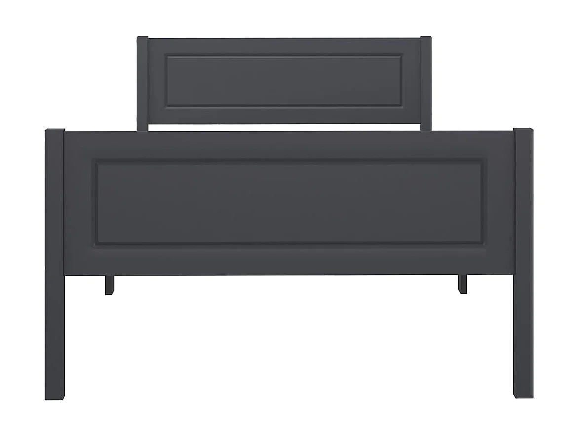 Lit simple | Lit adulte, enfant | Cadre de lit bois massif de pin gris 100x200 cm