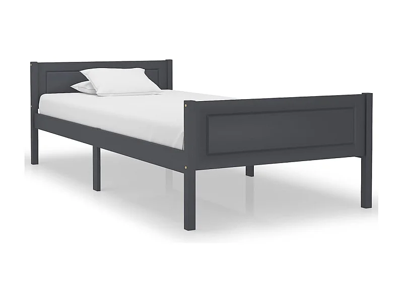 Lit simple | Lit adulte, enfant | Cadre de lit bois massif de pin gris 100x200 cm