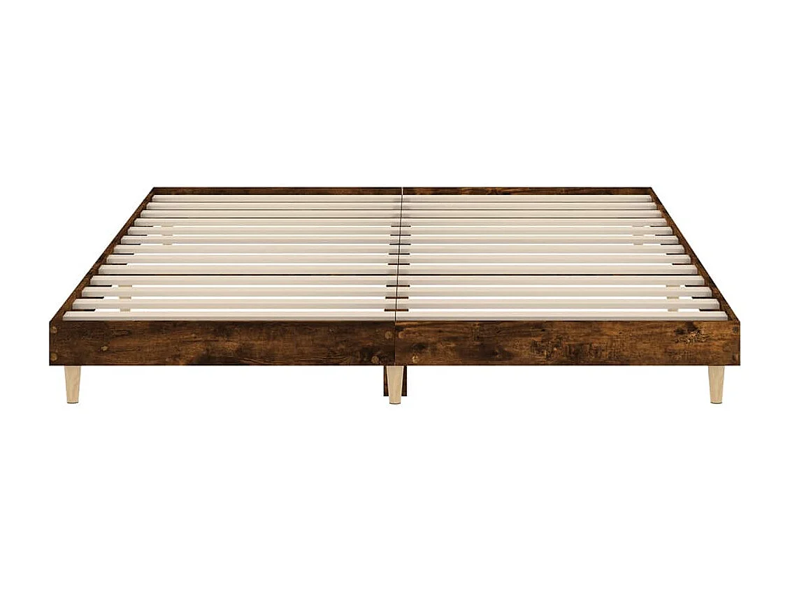 Lit double | Lit adulte | Cadre de lit chêne fumé 150x200 cm bois ingénierie