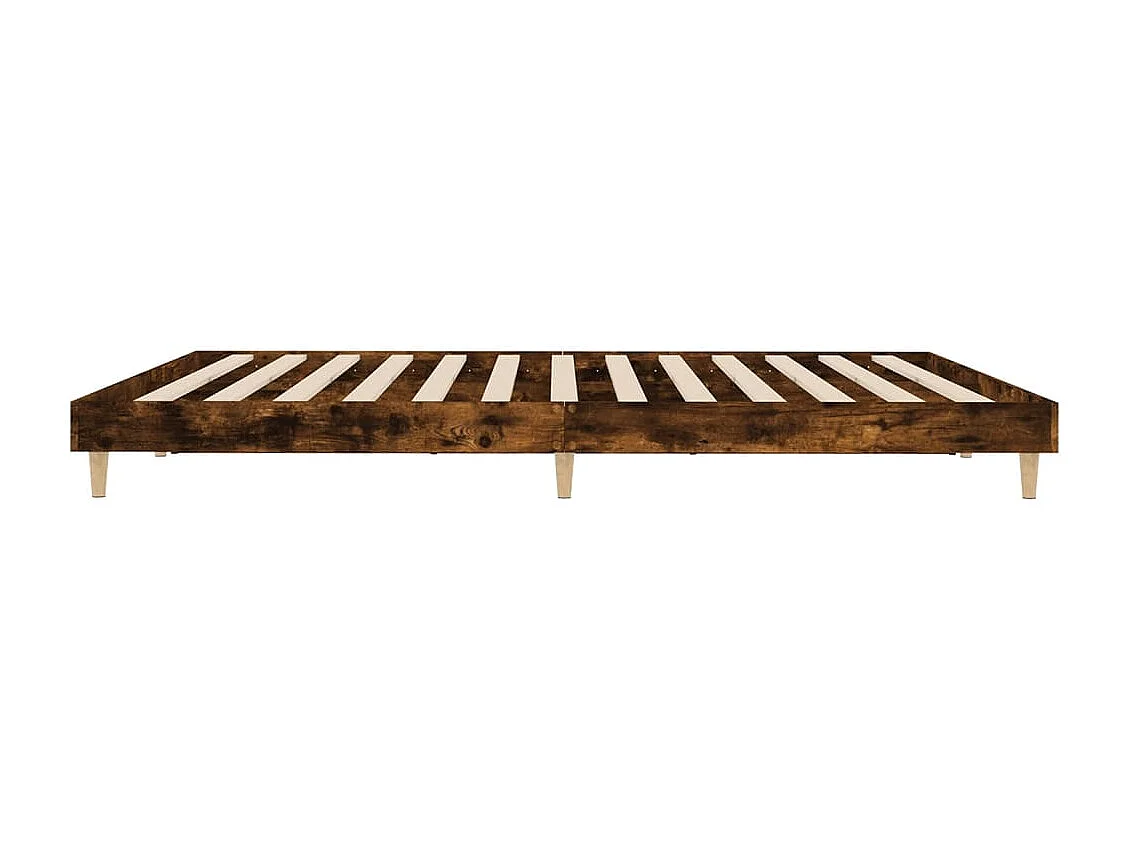 Lit double | Lit adulte | Cadre de lit chêne fumé 150x200 cm bois ingénierie