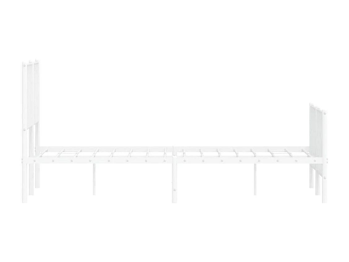 Lit simple | Lit adulte, enfant | Cadre de lit métal et pied de lit blanc 120x200 cm