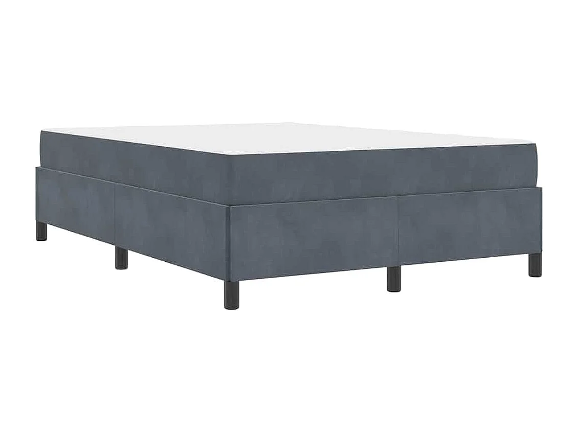 Lit double | Lit adulte | Cadre de lit Gris foncé gris et blanc 140x200 cm Velours