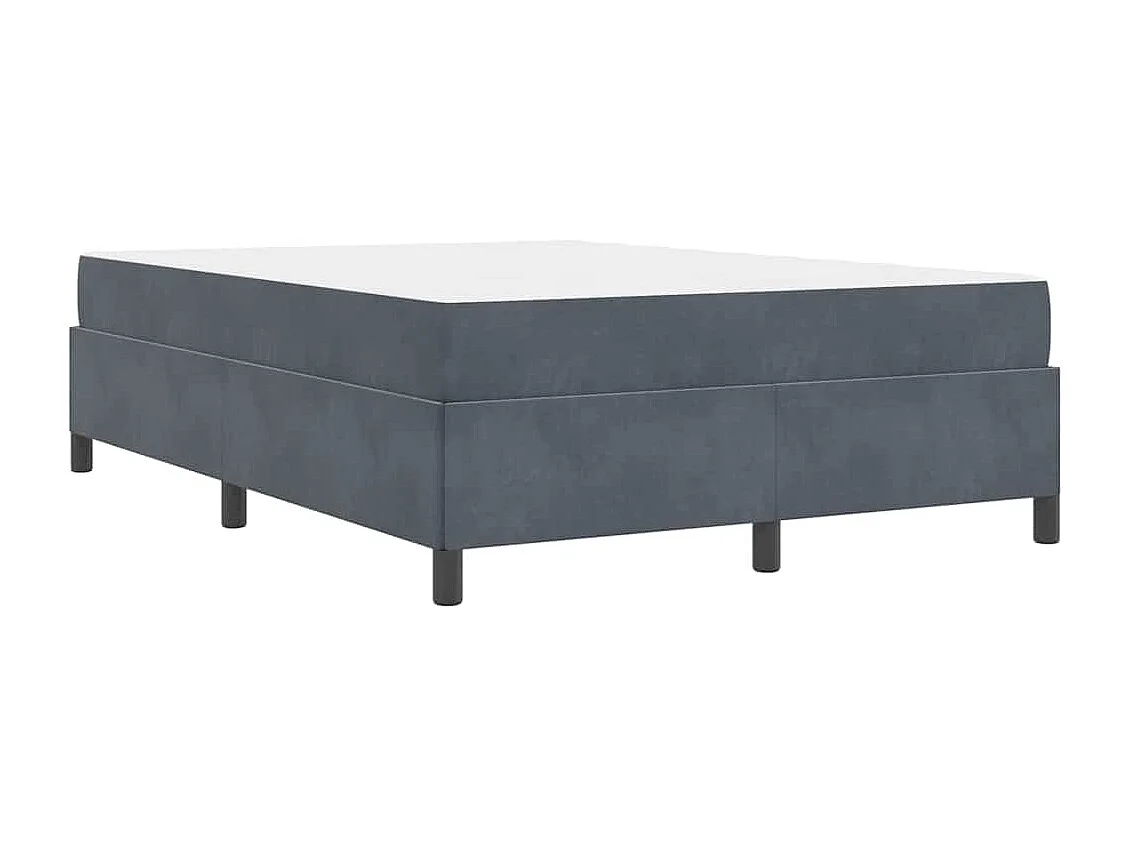 Lit double | Lit adulte | Cadre de lit Gris foncé gris et blanc 140x200 cm Velours