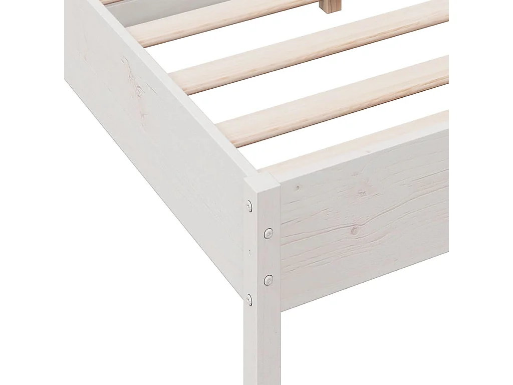 Lit double | Lit adulte | Cadre de lit blanc 135x190 cm bois de pin massif