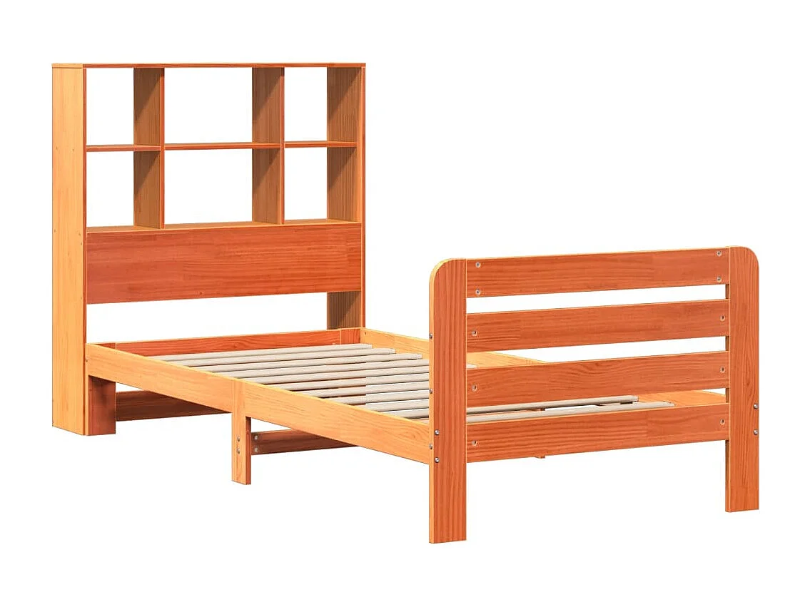 Lit simple | Lit adulte, enfant | Cadre de lit cire marron 75x190 cm bois pin massif