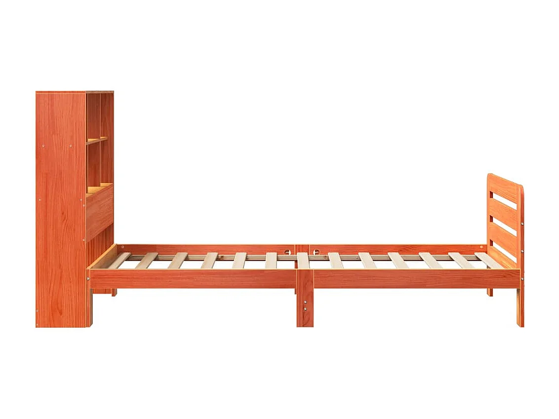 Lit simple | Lit adulte, enfant | Cadre de lit cire marron 75x190 cm bois pin massif