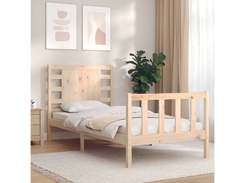 Lit simple | Lit adulte, enfant | Cadre de lit 90x200 cm bois de pin massif
