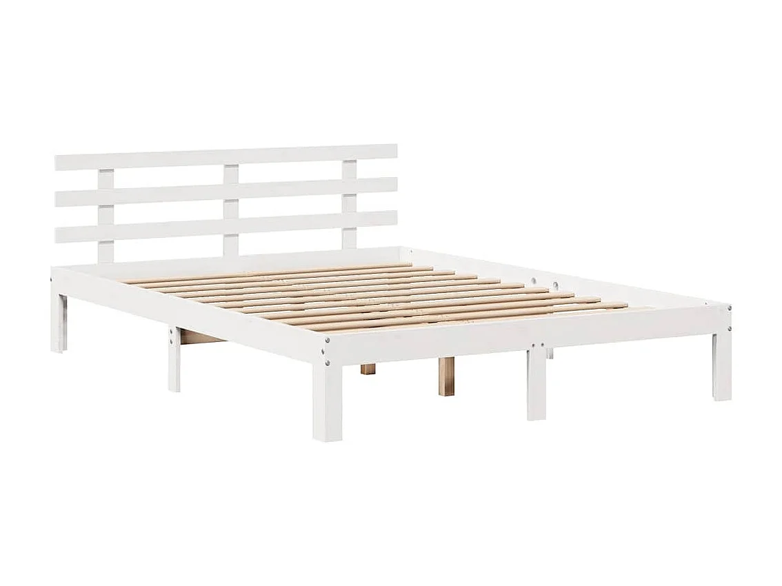 Letto per adulti | Letto singolo | Giroletto con Cassetti Bianco 120x200 cm Legno Massello di Pino