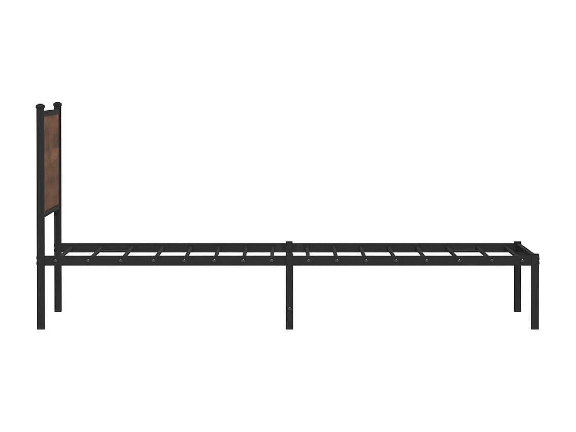 Bedframe | Eenpersoonsbed zonder matras metaal bruin eikenkleurig 75x190 cm