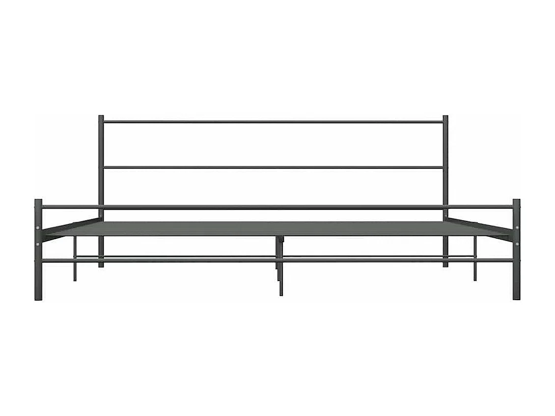 Lit double | Lit adulte | Cadre de lit gris métal 180x200 cm