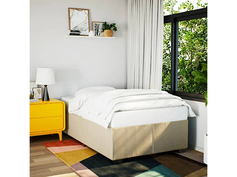 Letto per adulti | Letto singolo | Giroletto senza Materasso Crema 120x190cm in Tessuto