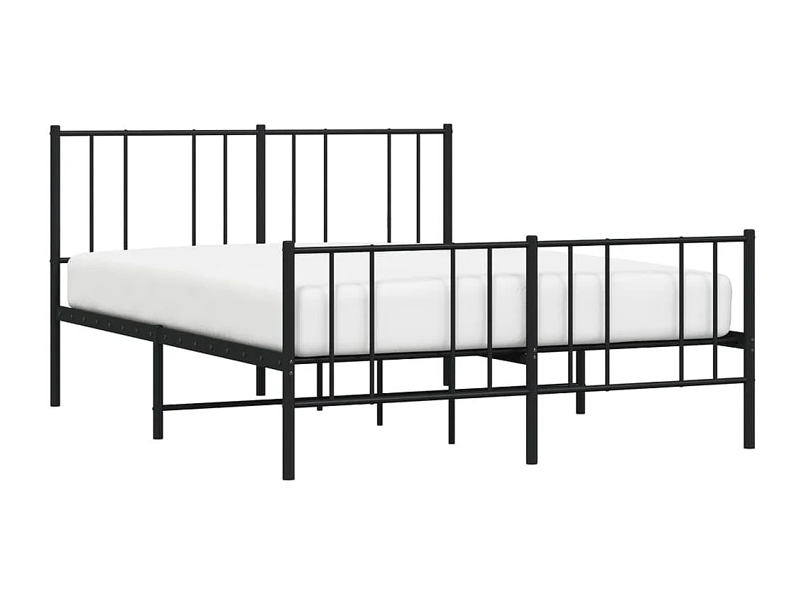 Lit simple | Lit adulte, enfant | Cadre de lit métal avec pied de lit noir 120x190cm