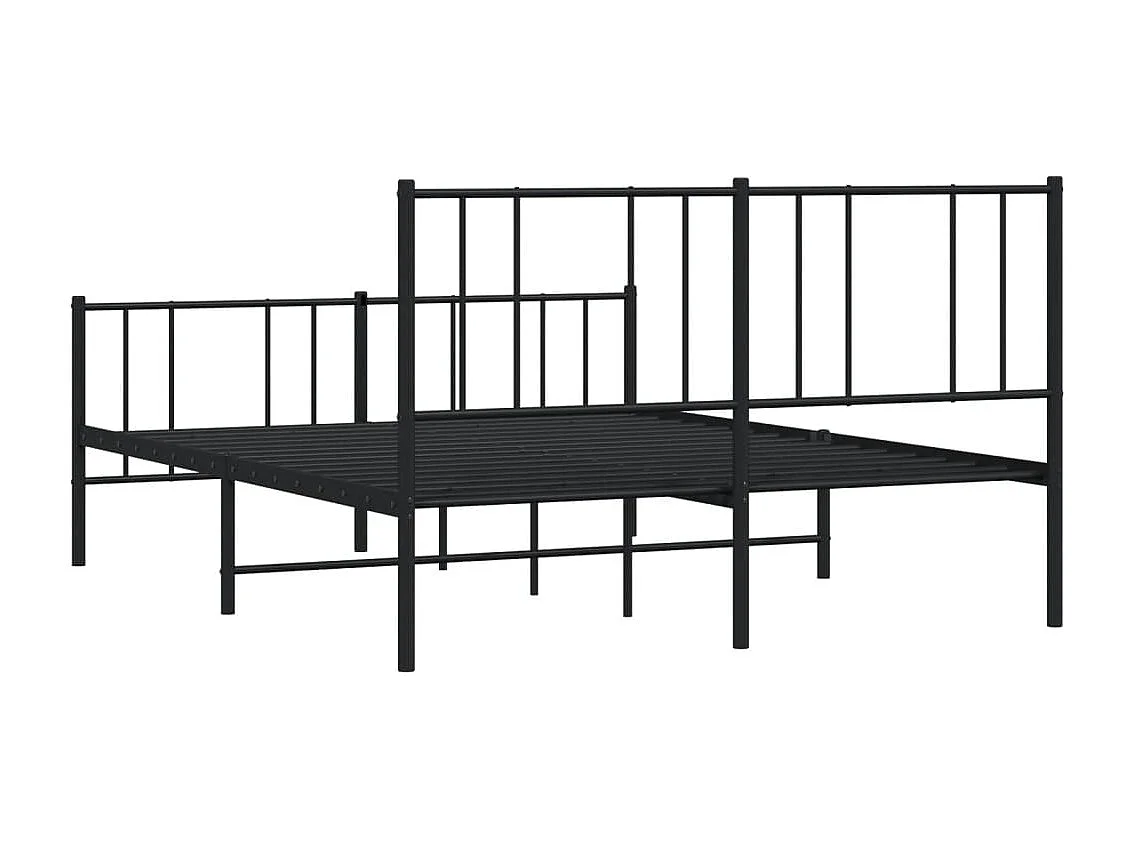 Lit simple | Lit adulte, enfant | Cadre de lit métal avec pied de lit noir 120x190cm