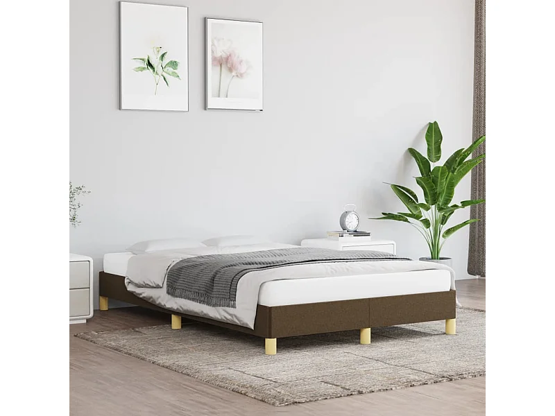 Lit simple | Lit adulte, enfant | Cadre de lit marron foncé 120x190 cm tissu
