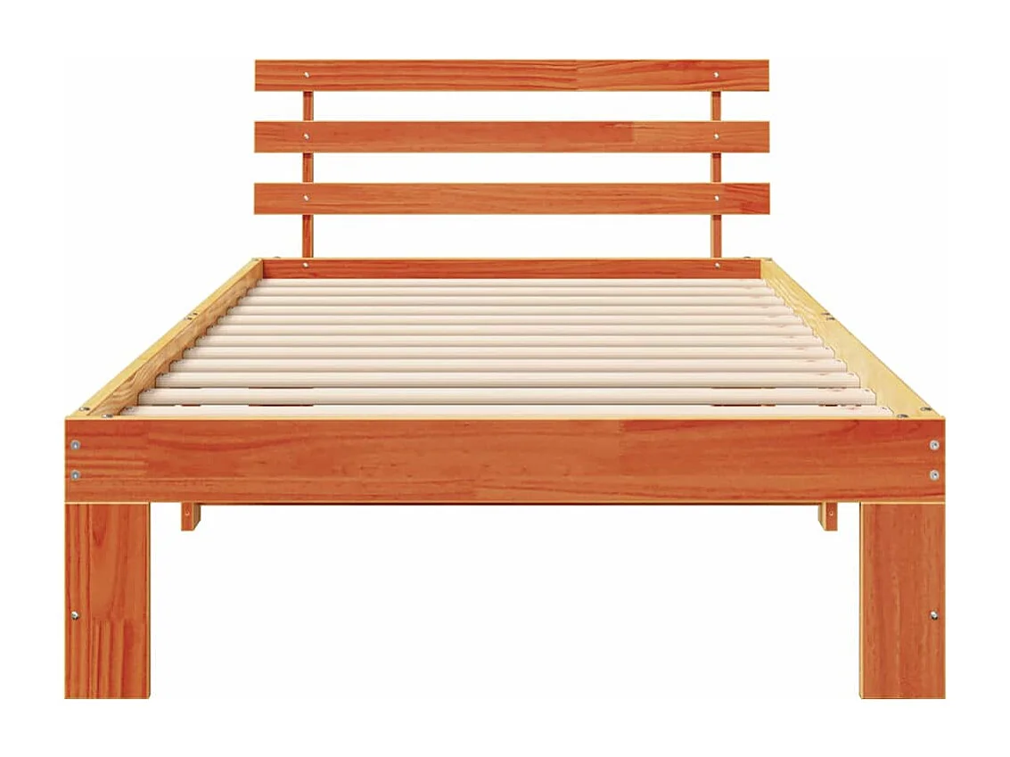 Letto singolo | Giroletto | Struttura del letto Marrone cerato 90x190 cm Pino massello