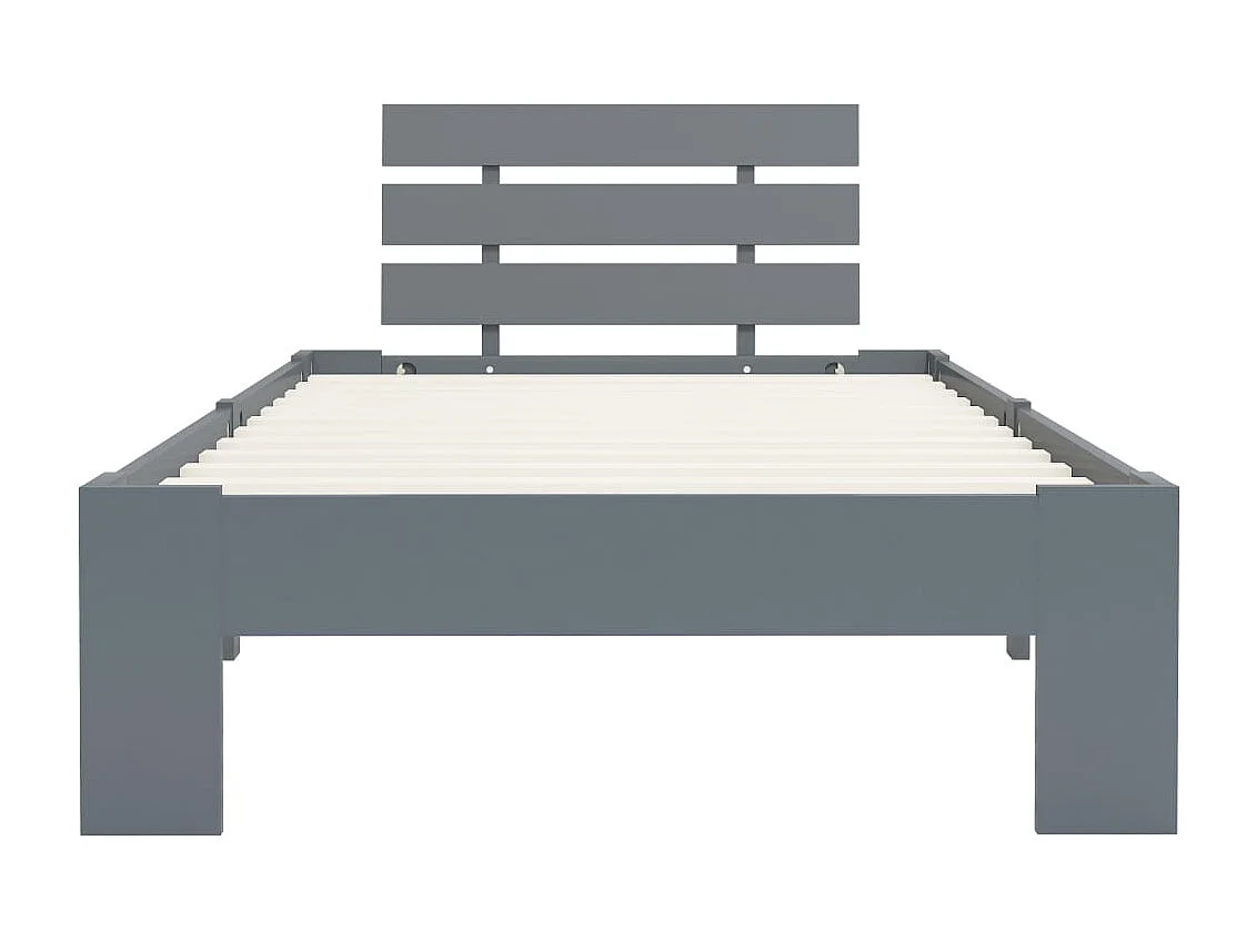 Lit simple | Lit adulte, enfant | Cadre de lit gris bois massif de pin 100x200 cm