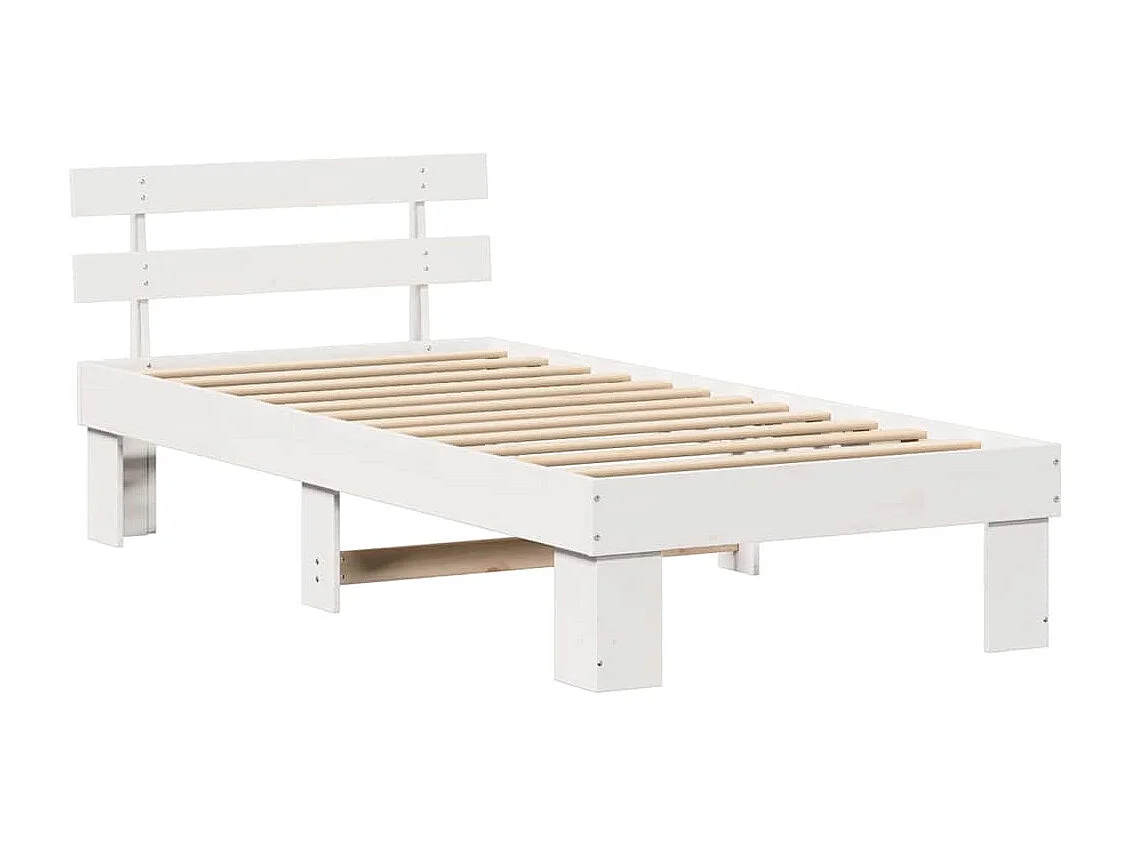 Lit simple | Lit adulte, enfant | Cadre de lit Blanc 80x200 cm Bois de pin massif