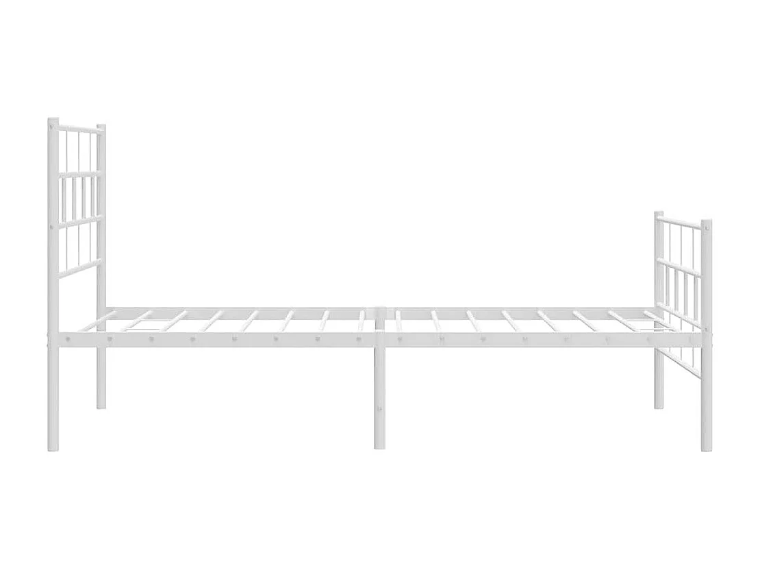 Lit simple | Lit adulte, enfant | Cadre de lit métal et pied de lit blanc 100x190 cm