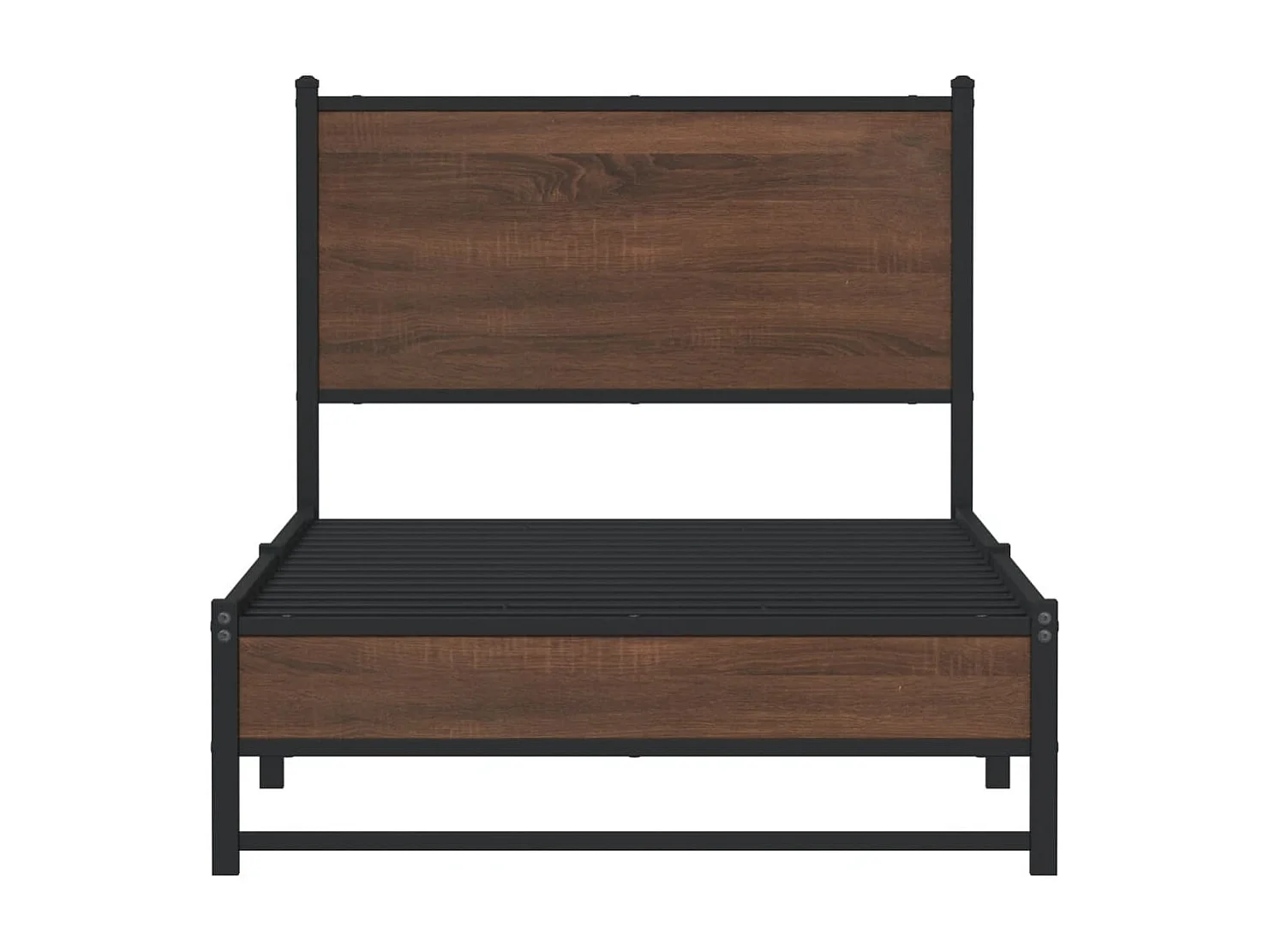 Letto per adulti | Letto singolo | Giroletto senza Materasso in Metallo Rovere Marrone 90x190 cm