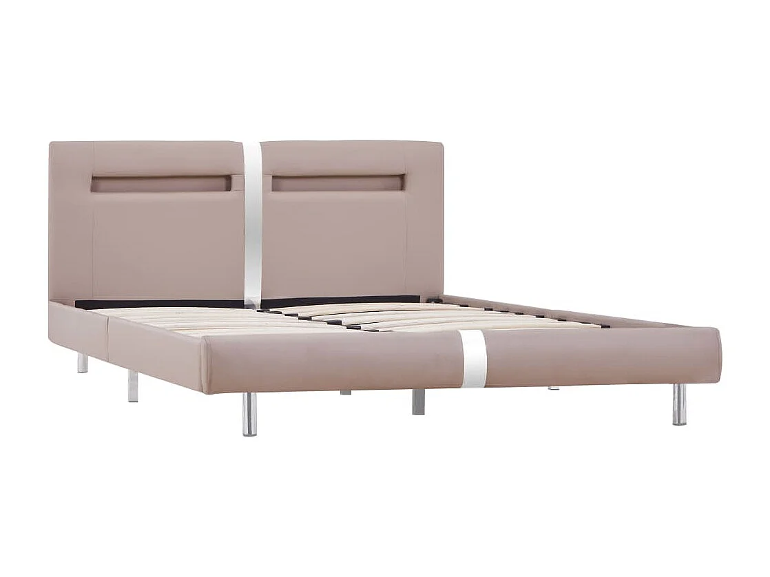 Lit simple | Lit adulte, enfant | Cadre de lit avec LED cappuccino 120x200 cm
