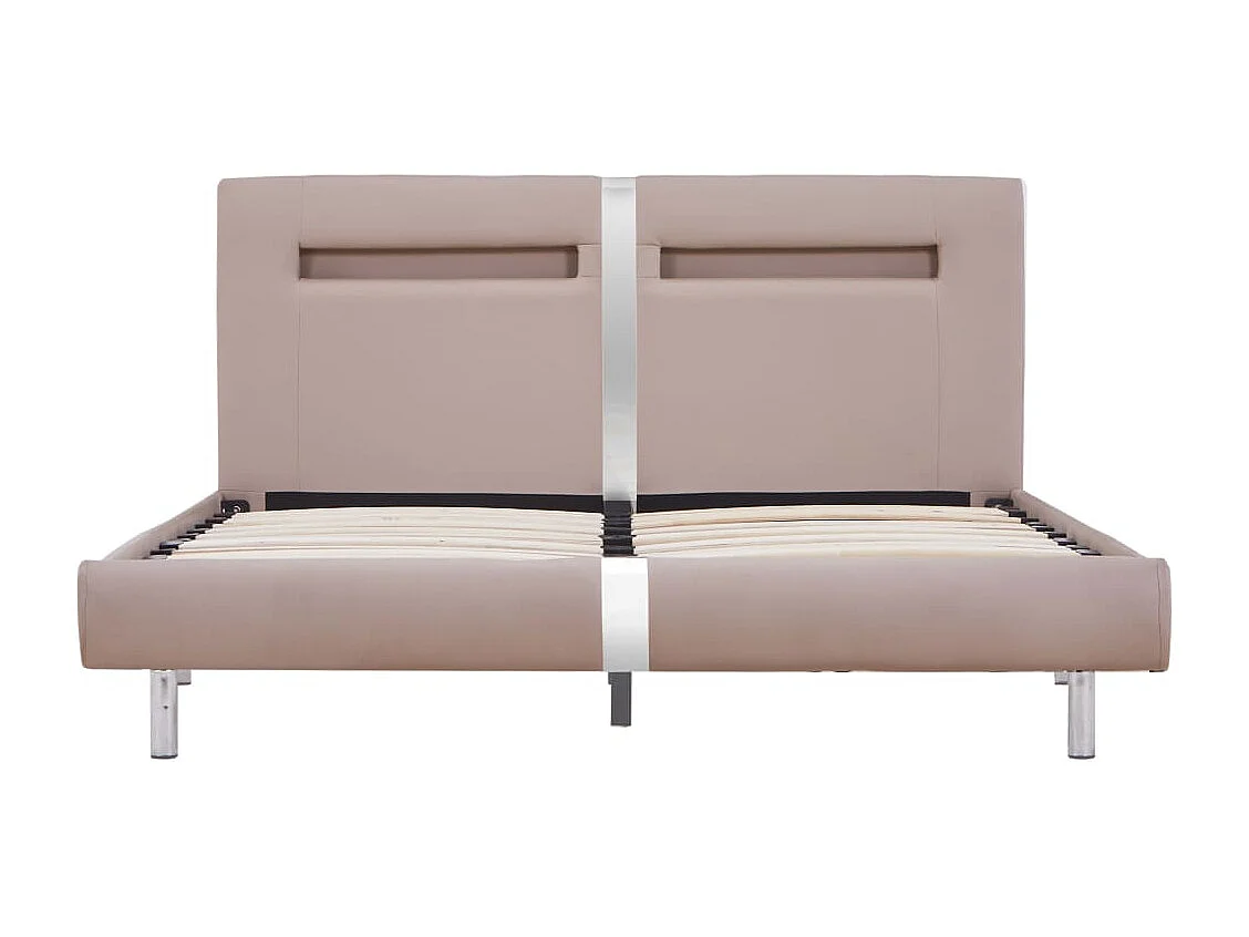 Lit simple | Lit adulte, enfant | Cadre de lit avec LED cappuccino 120x200 cm