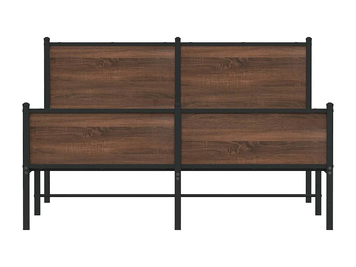 Lit double | Lit adulte | Cadre de lit en métal chêne marron 140x200 cm