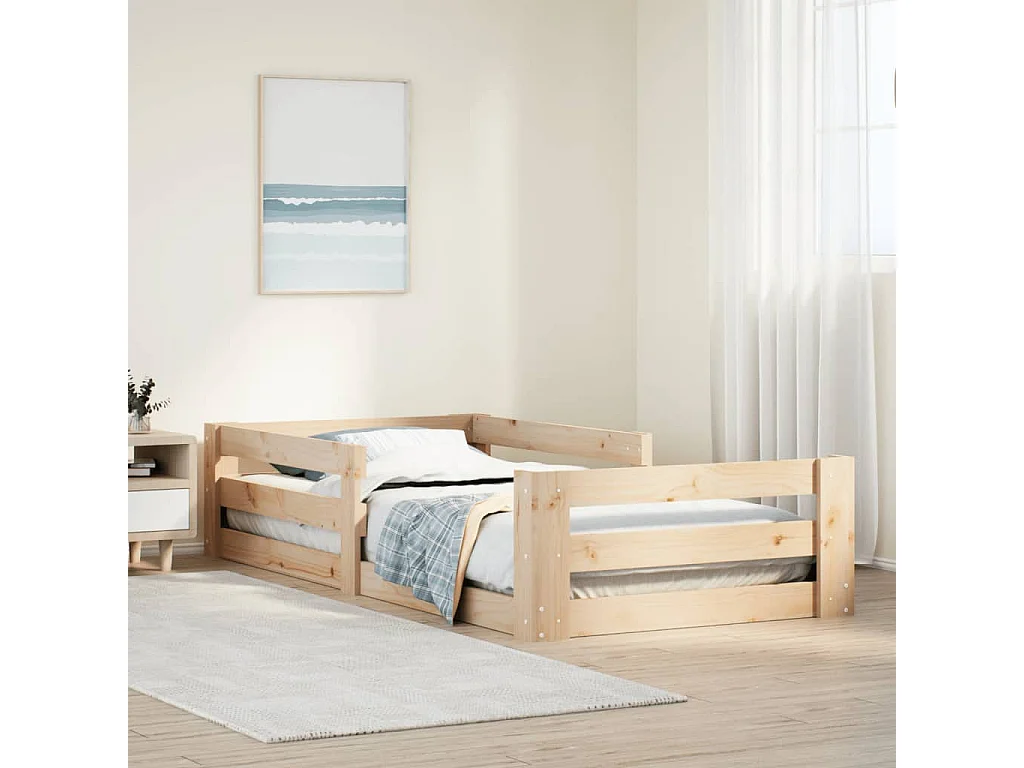 Letto per adulti | Letto singolo | Giroletto senza Materasso 80x200 cm in Legno Massello Pino