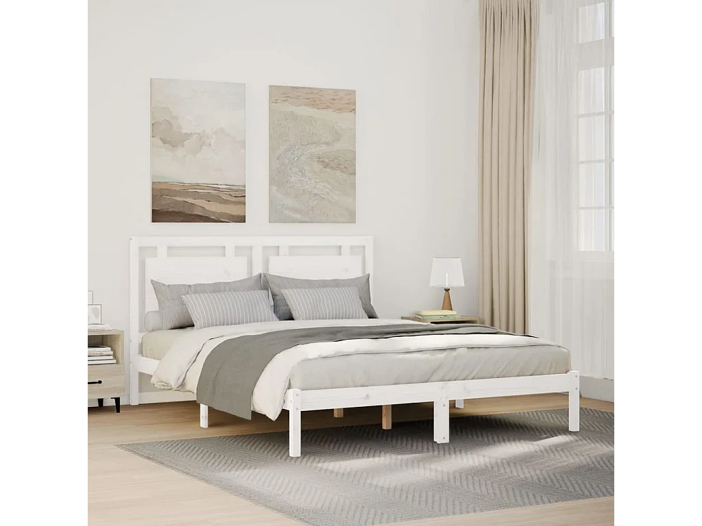 Lit double | Lit adulte | Cadre de lit extra long 160x220 cm bois massif
