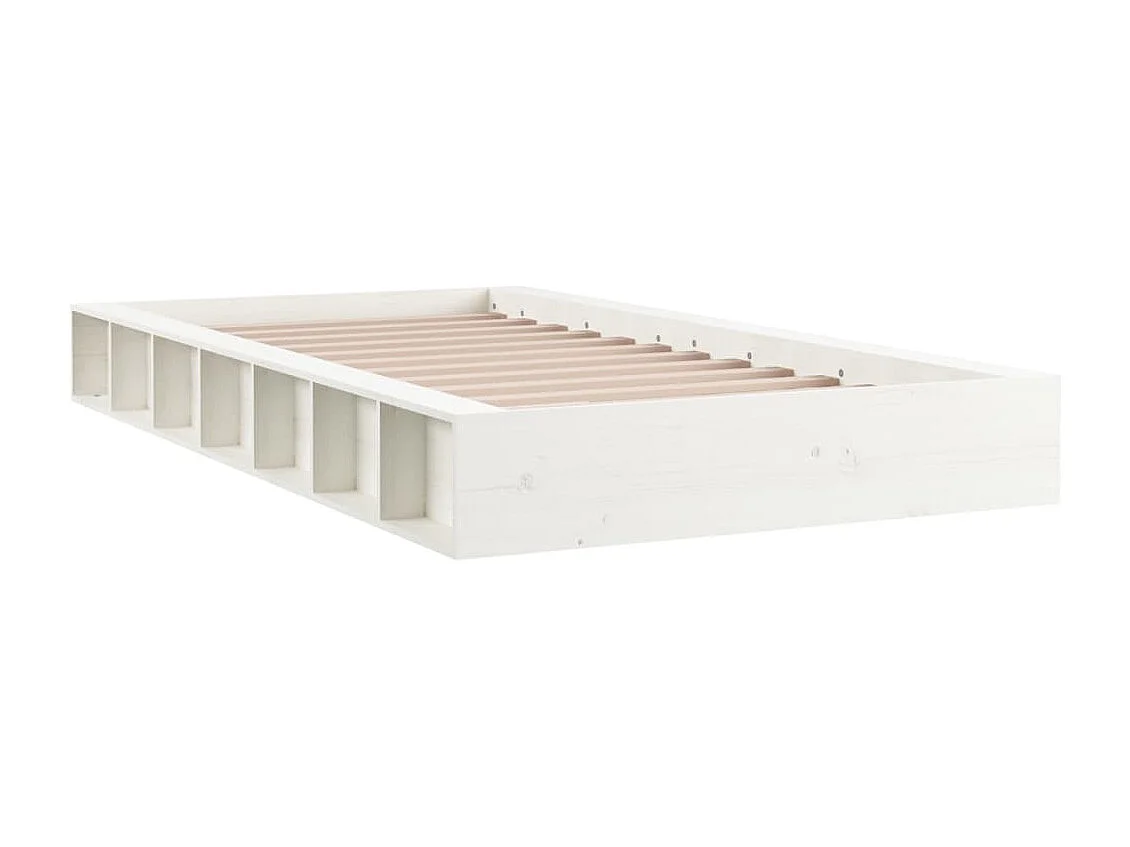 Lit double | Lit adulte | Cadre de lit blanc 140x190 cm bois massif