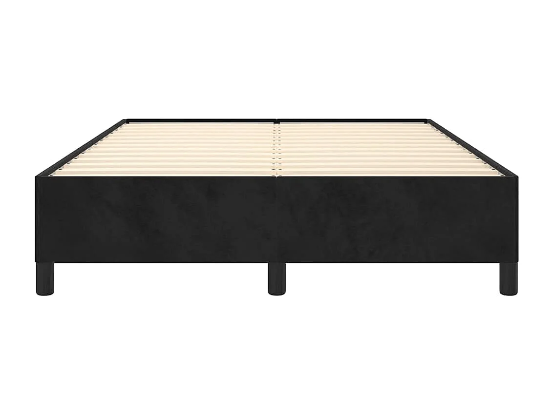 Lit double | Lit adulte | Cadre de lit noir 140x190 cm velours