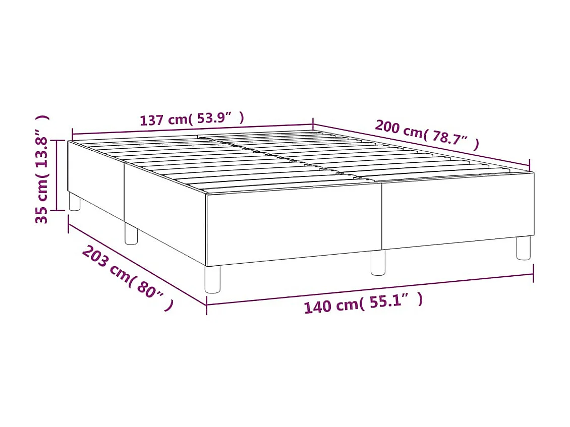Lit double | Lit adulte | Cadre de lit crème 140x200 cm tissu