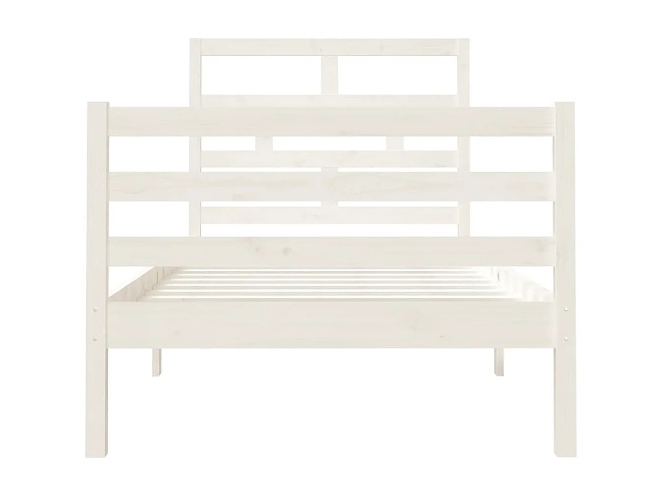 Lit simple | Lit adulte, enfant | Cadre de lit blanc 90x190 cm bois massif