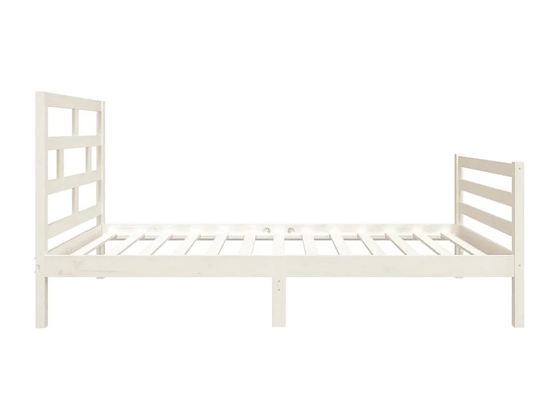 Lit simple | Lit adulte, enfant | Cadre de lit blanc 90x190 cm bois massif