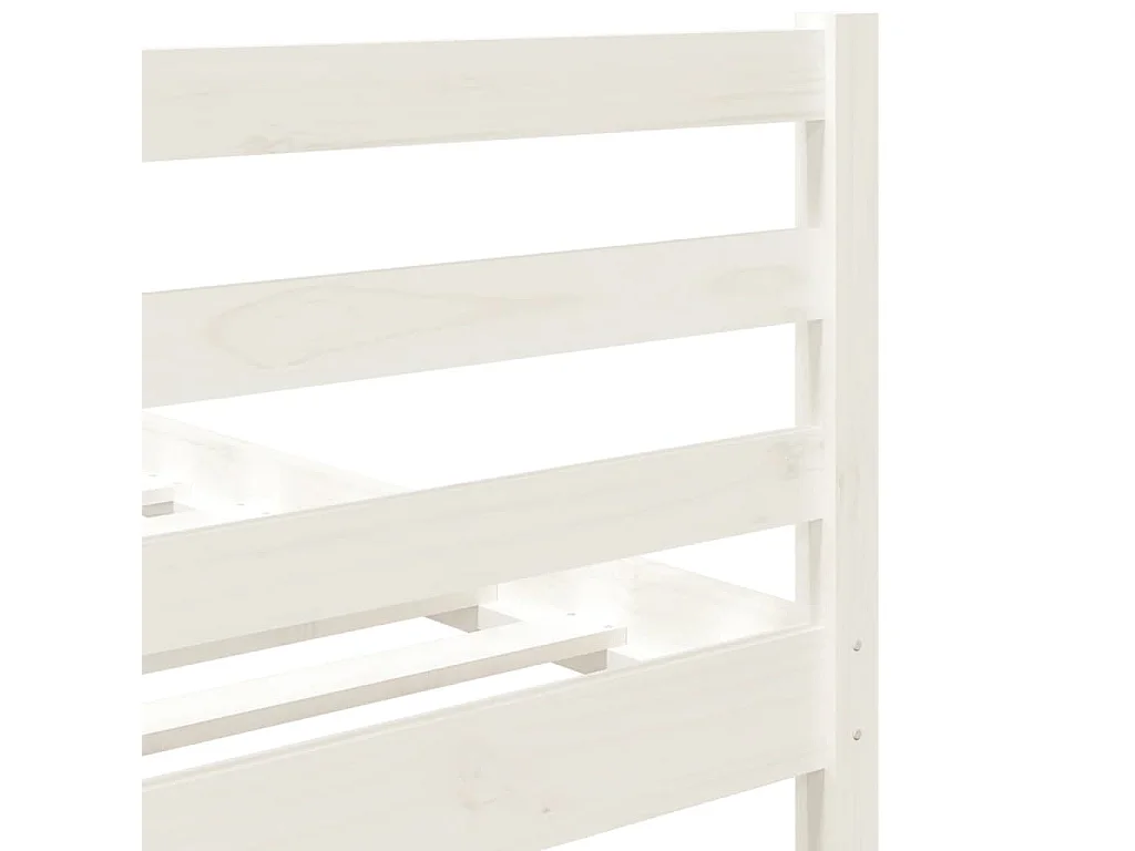 Lit simple | Lit adulte, enfant | Cadre de lit blanc 90x190 cm bois massif