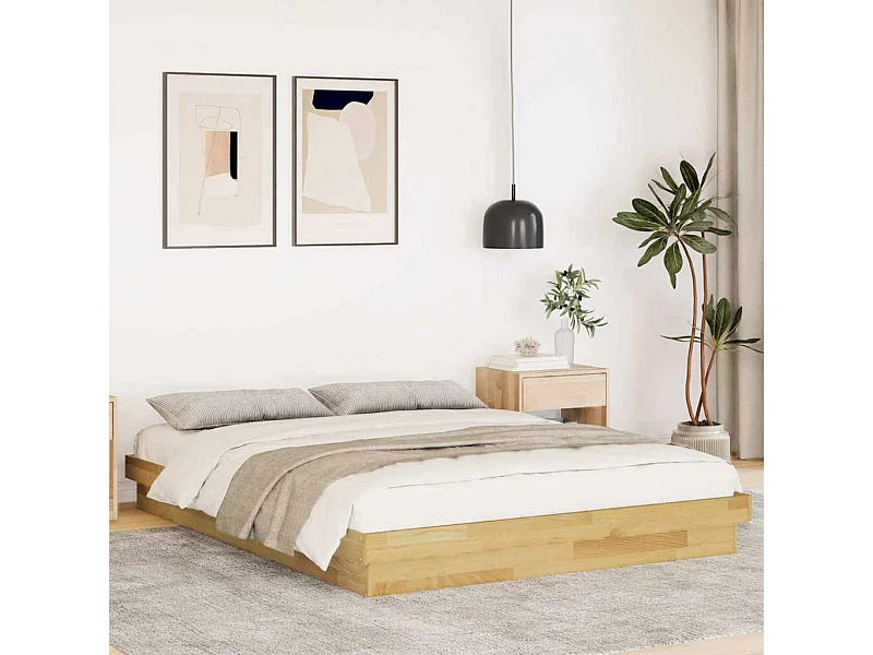 Lit double | Lit adulte | Cadre de lit 150x200 cm bois massif de chêne