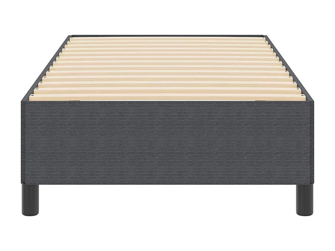 Lit simple | Lit adulte, enfant | Cadre de lit Gris foncé 90x190 cm Tissu en velours côtelé