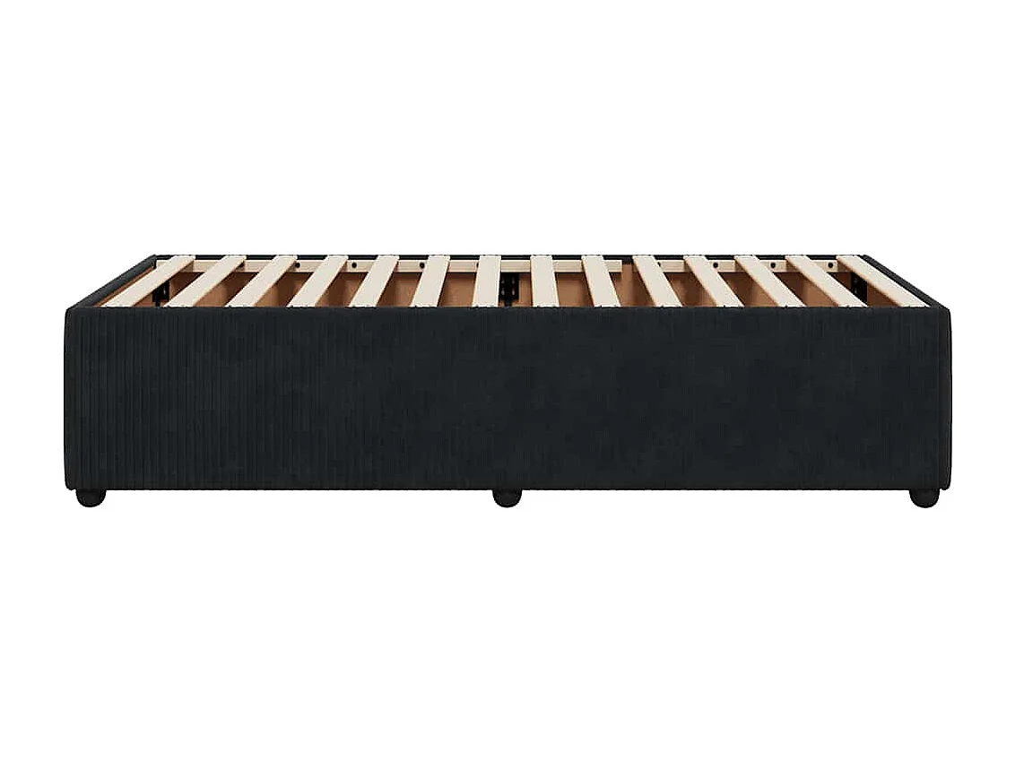 Letto per adulti | Letto singolo | Giroletto senza Materasso Nero 100x200 cm in Velluto