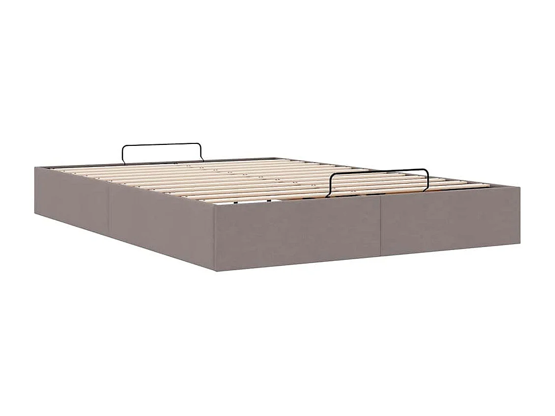 Lit double | Lit adulte | Cadre de lit ottoman taupe 140x200 cm tissu