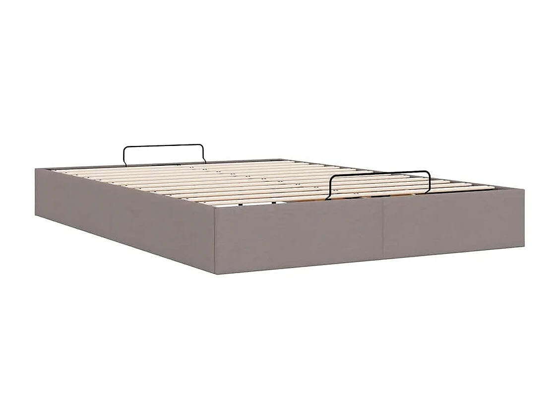 Lit double | Lit adulte | Cadre de lit ottoman taupe 140x200 cm tissu