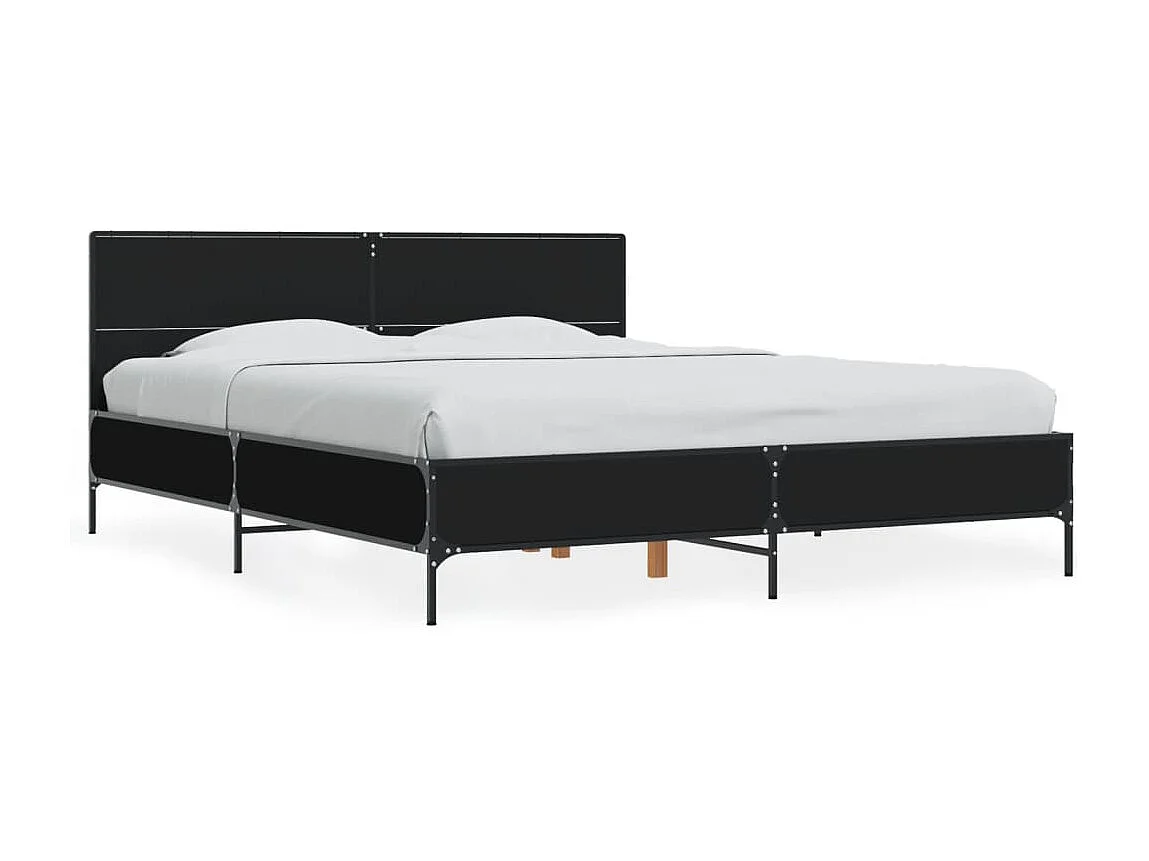 Lit double | Lit adulte | Cadre de lit noir 150x200 cm